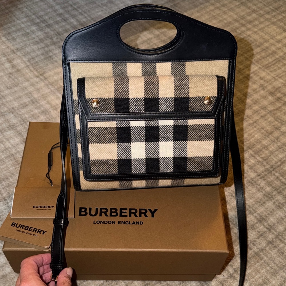 Burberry Novacheck Cashmere Pocket Crossbody Bag